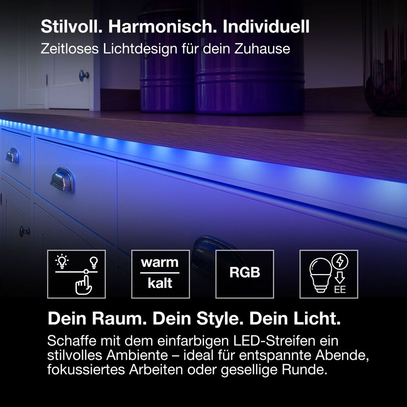 LED-Lichtband 'Smart+ WiFi Flex' RGB + TW 3,6 W 360 lm dimmbar, 100 cm
