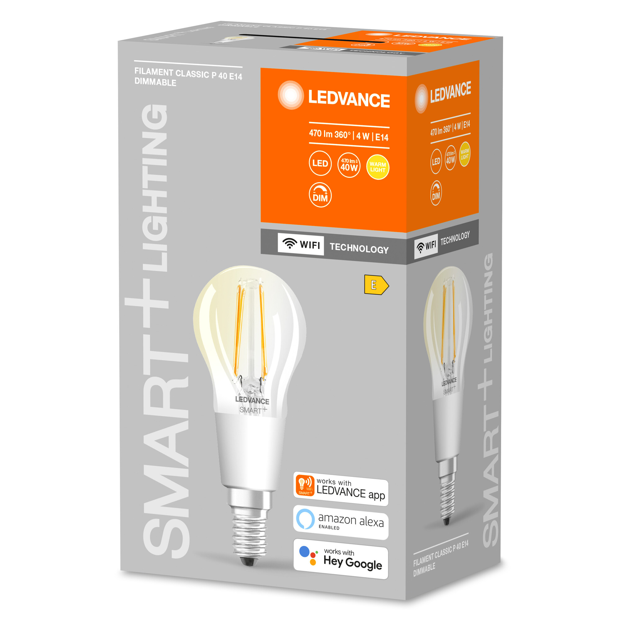 LED-Filament Lampe 'Smart+ WiFi CLP' warmweiß 4 W E14 470 lm, dimmbar + product picture
