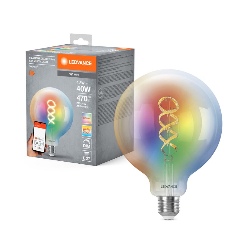 LED-Filament Lampe 'Smart+ WiFi Globe' RGBTW 4,8 W E27 470 lm, dimmbar