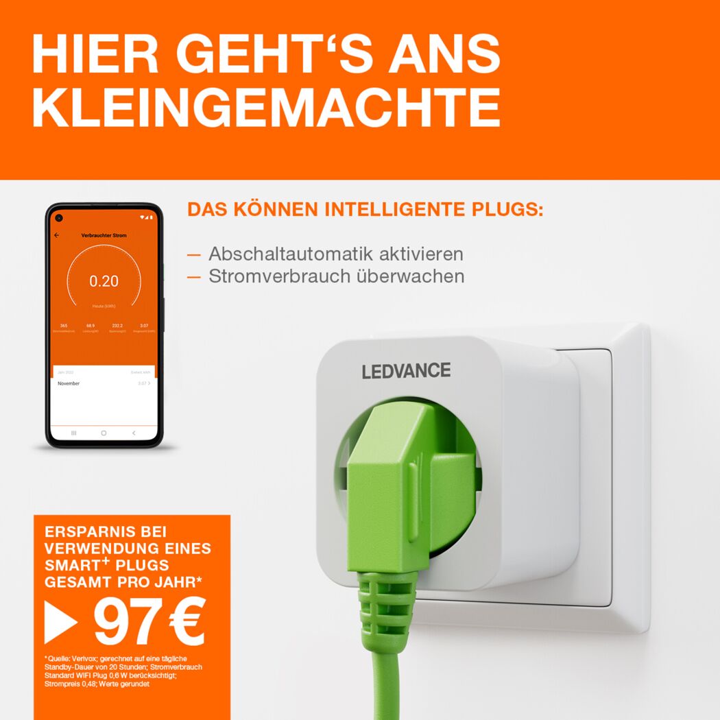 WiFi-Outdoorsteckdose 'Smart+ WiFi Plug' schwarz