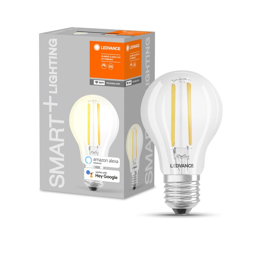 LED-Filament Lampe 'Smart+ WiFi CLA' warmweis 6 W E27 806 lm, dimmbar
