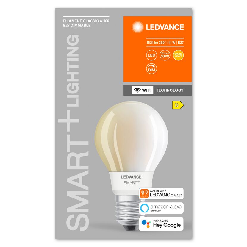 LED-Filament Lampe 'Smart+ WiFi CLA' warmweiß 11 W E27 1521 lm, dimmbar