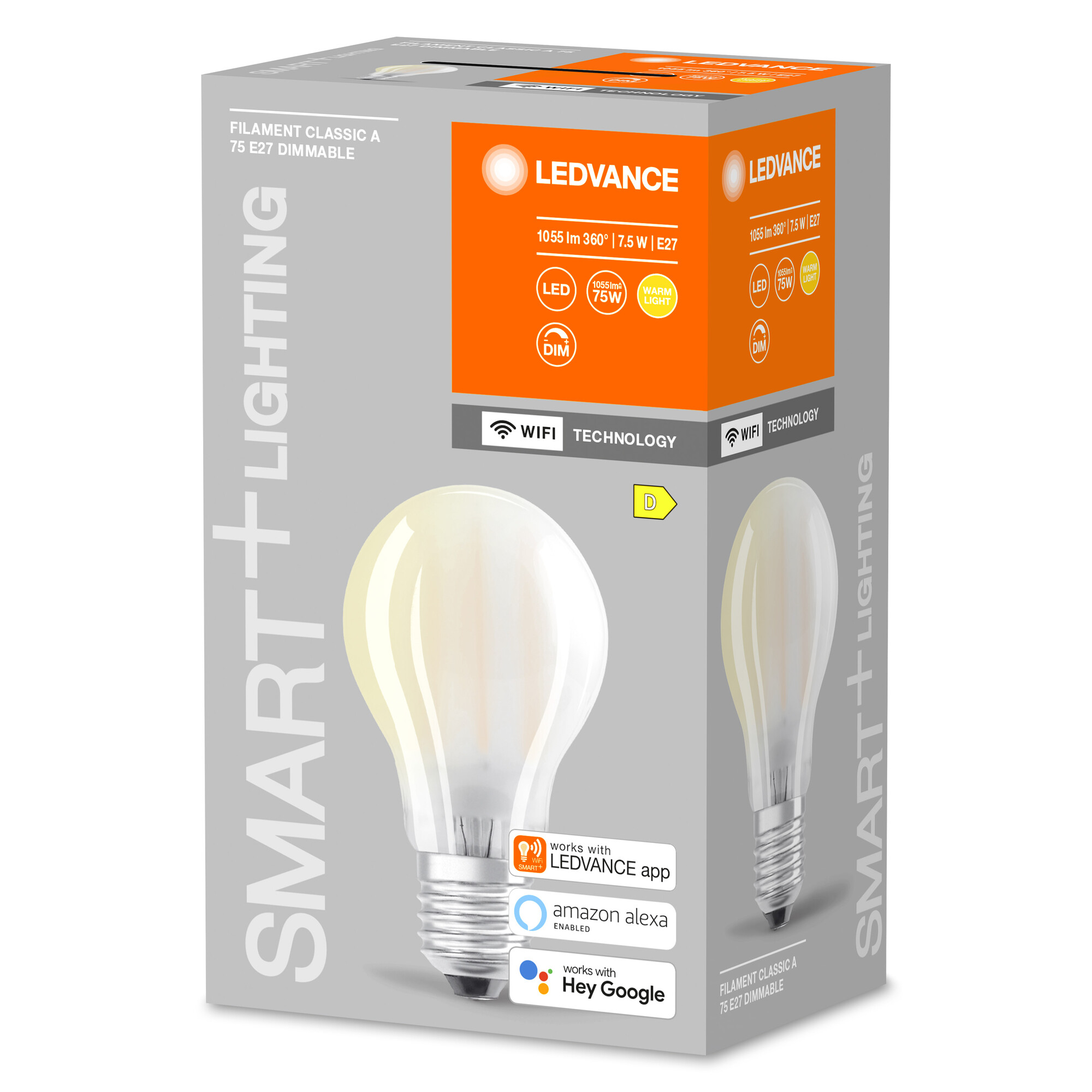 LED-Filament Lampe 'Smart+ WiFi CLA' warmweiß 7,5 W E27 1055 lm, dimmbar + product picture