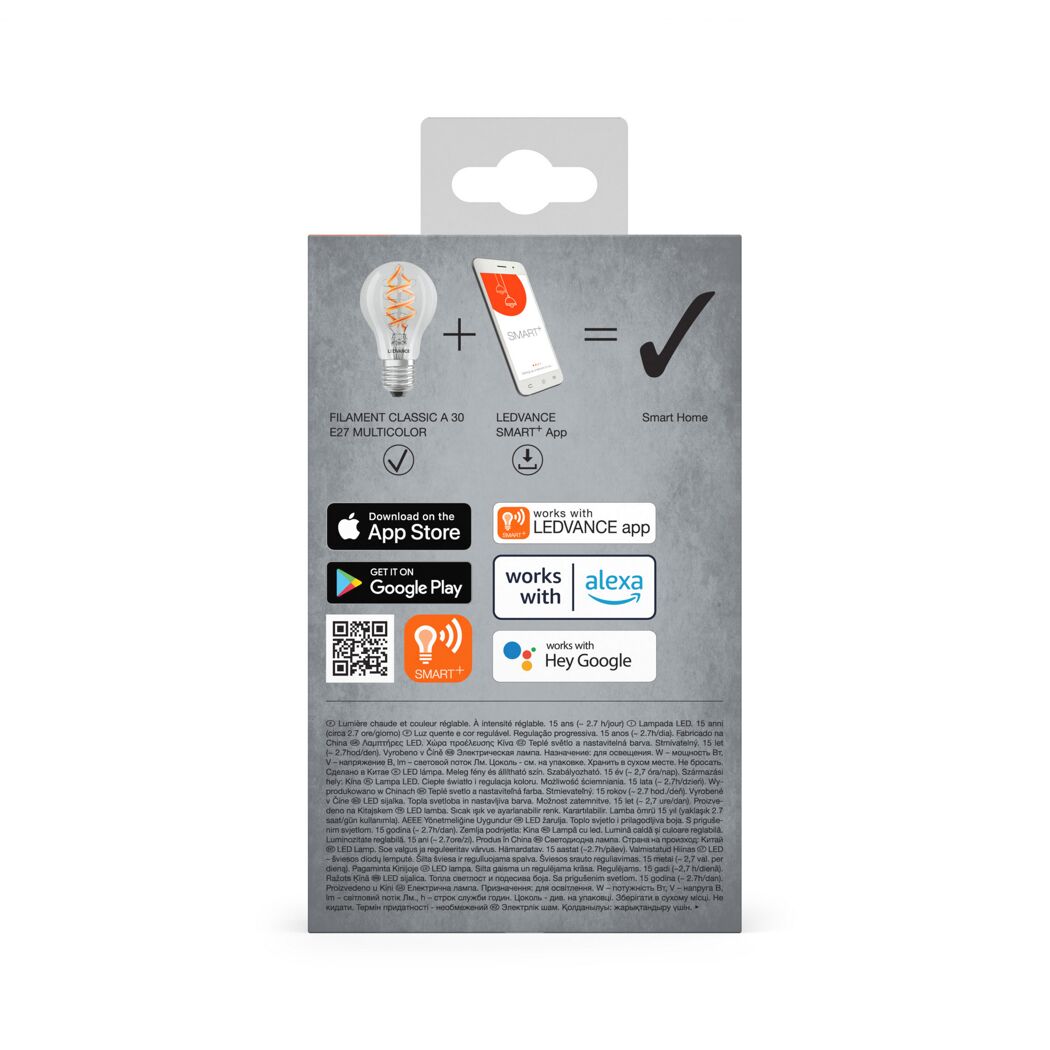 LED-Leuchtmittel 'SMART WiFi CLA' dimmbar Standardform klar E27 4,5 W 300 lm warmweiß