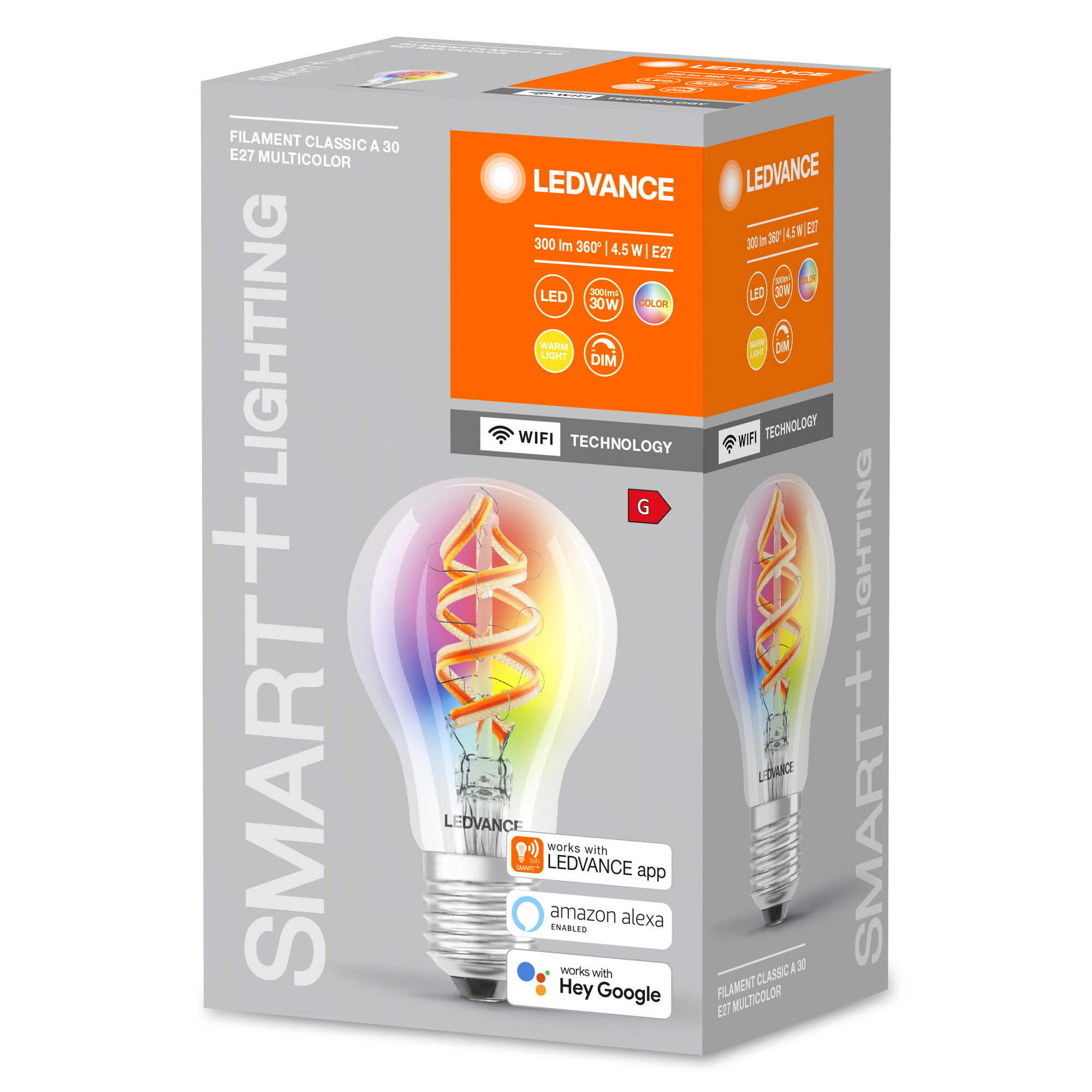 LED-Filament Lampe 'Smart+ WiFi CLA' RGBW 4,5 W E27 300 lm, dimmbar + product picture