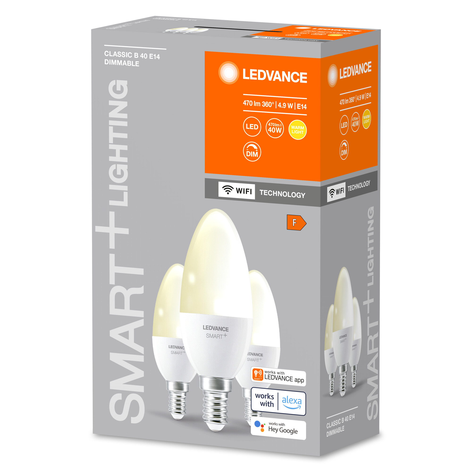 LED-Kerzenlampe 'Smart+ WiFi CLB' warmweiß 4,9 W E14 470 lm, dimmbar 3er-Pack + product picture