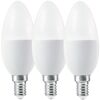 LED-Leuchtmittelset 'SMART WiFi CLB' dimmbar Kerze matt E14 4,9 W 470 lm warmweiß 3 Stück