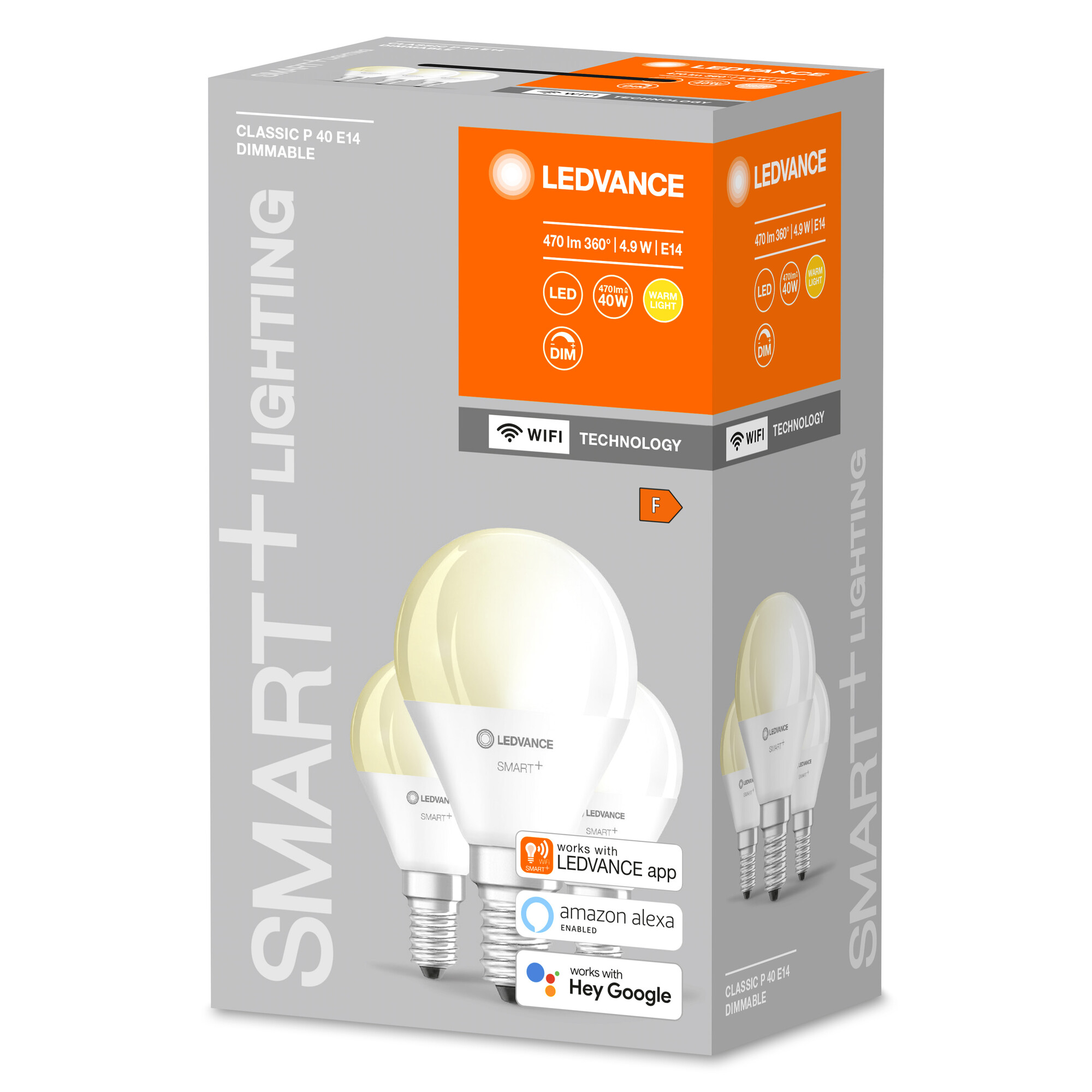 LED-Lampe 'Smart+ WiFi CLP' warmweiß 4,9 W E14 470 lm, dimmbar 3er-Pack + product picture