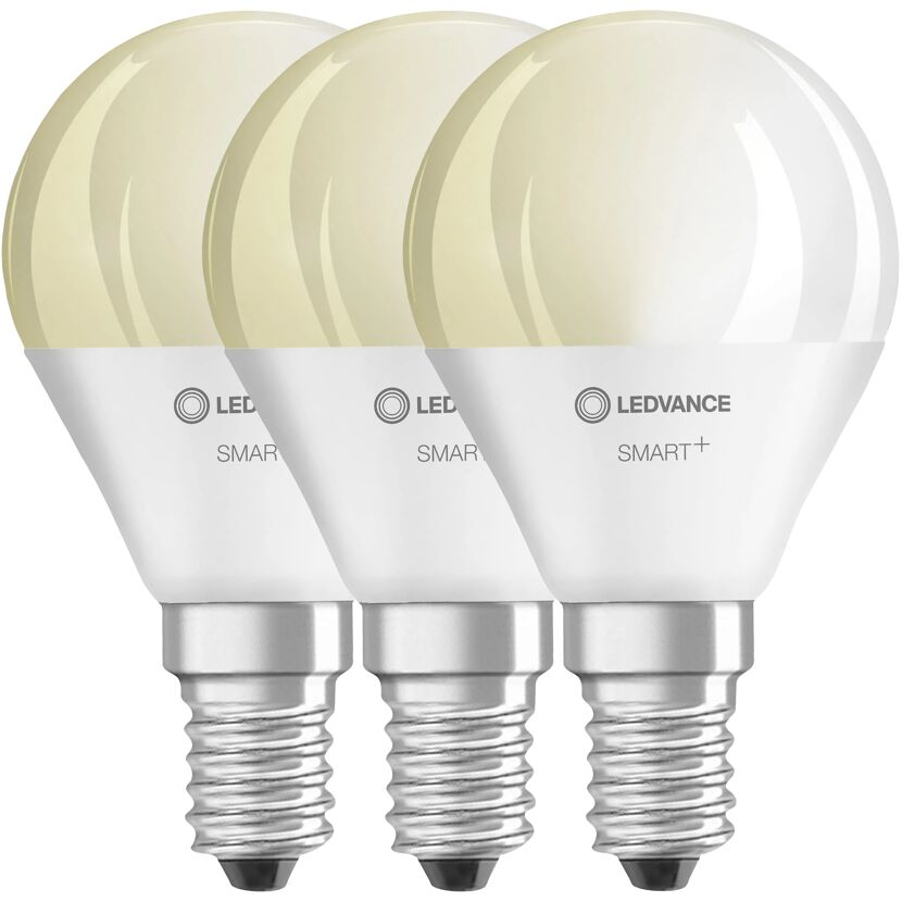 LED-Leuchtmittelset 'SMART WiFi CLP' dimmbar Tropfen matt E14 4,9 W 470 lm warmweiß 3 Stück