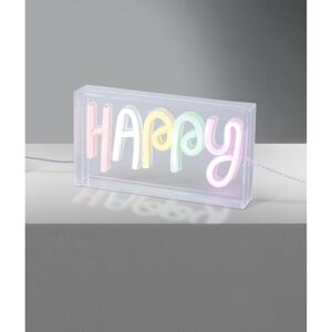 LED-Neon Schriftzug 'Happy' Kunststoff USBA-Stecker mit Schalter 23 x 12,7 x 4 cm