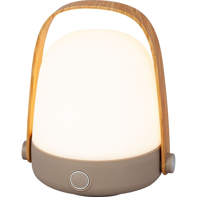 Tragbare LED Tischleuchte mit Holzgriff