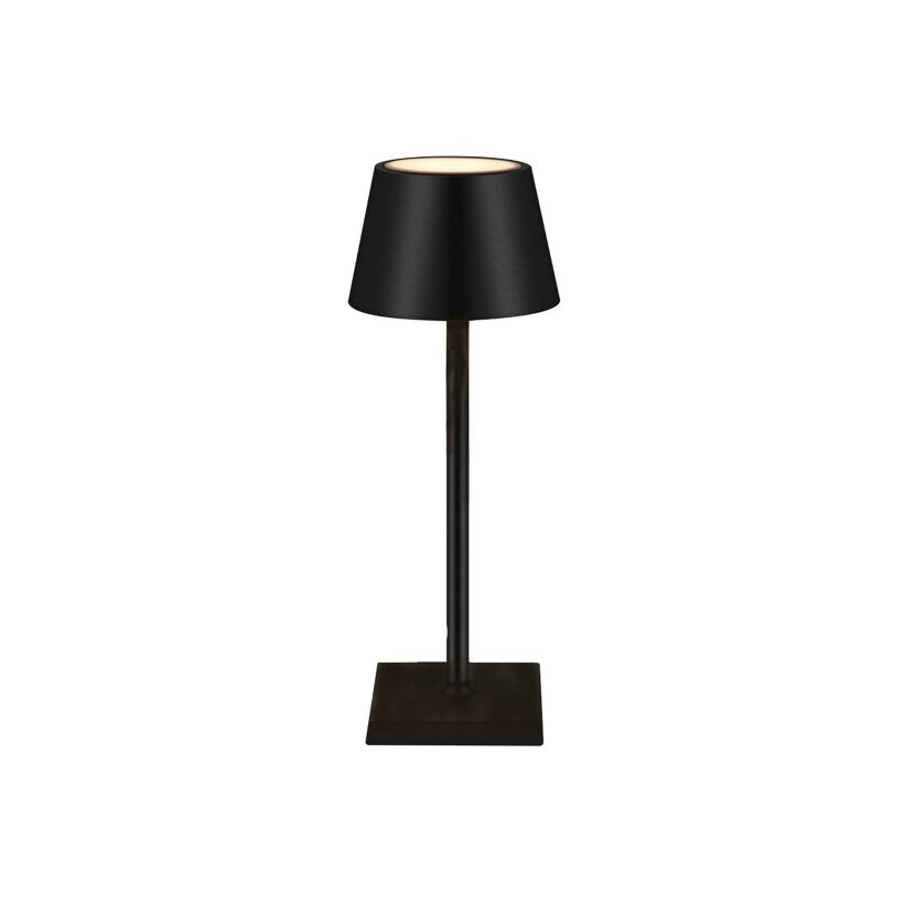 Schwarze Tischleuchte mit quadratischem Fuß