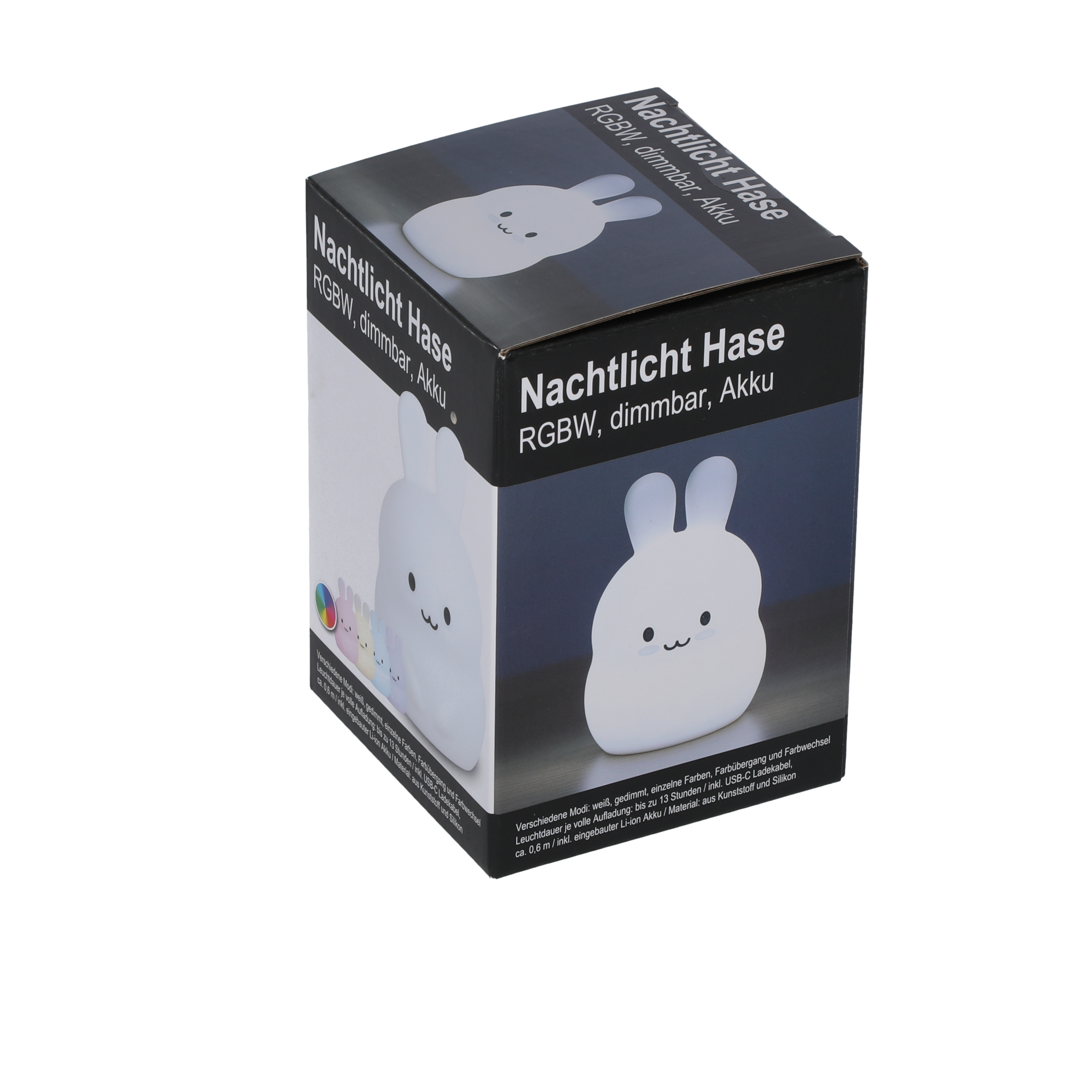Akku-LED-Nachtlicht 'Hase' weiß 12 cm, mit Farbwechsler