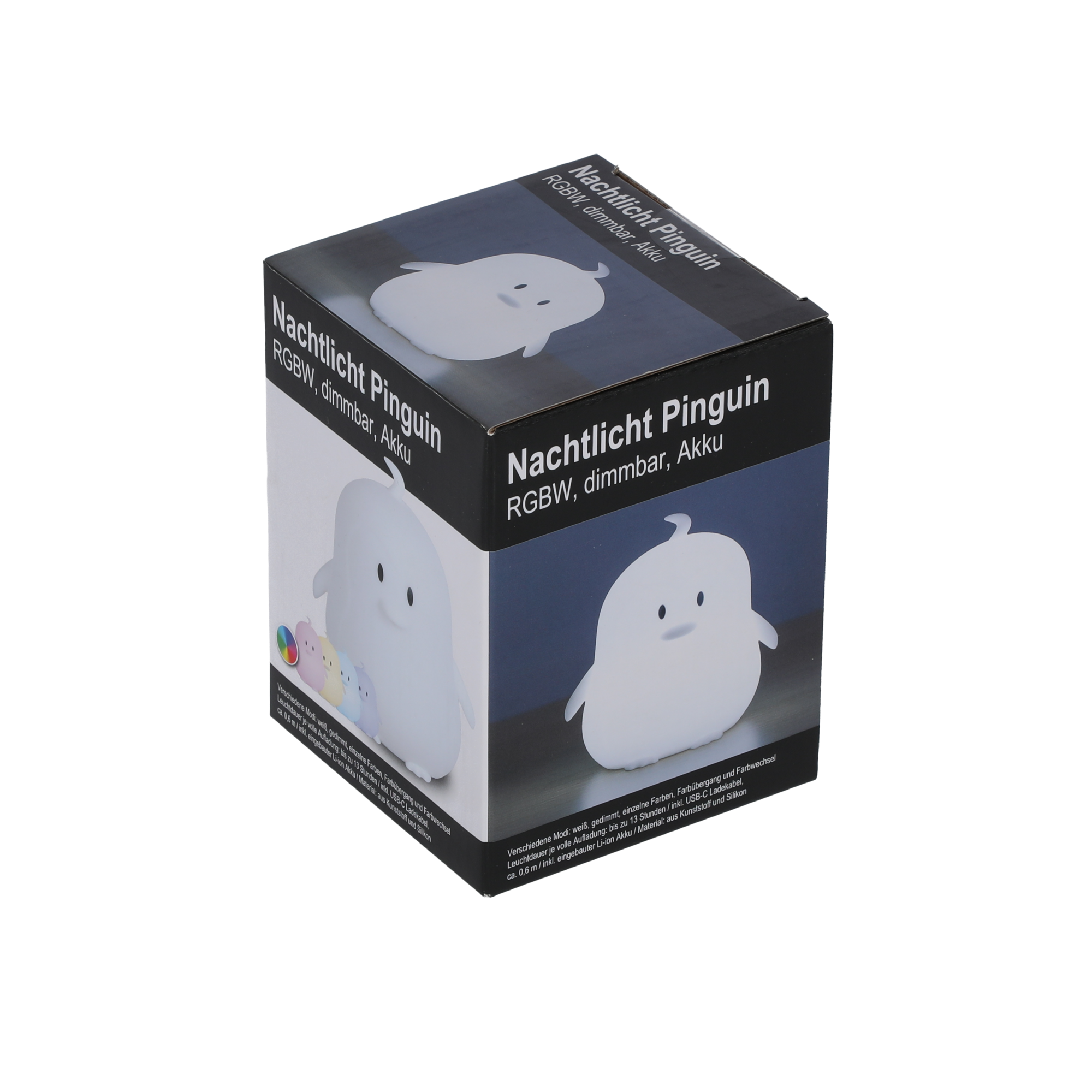 Akku-LED-Nachtlicht 'Pinguin' weiß 12 cm, mit Farbwechsler