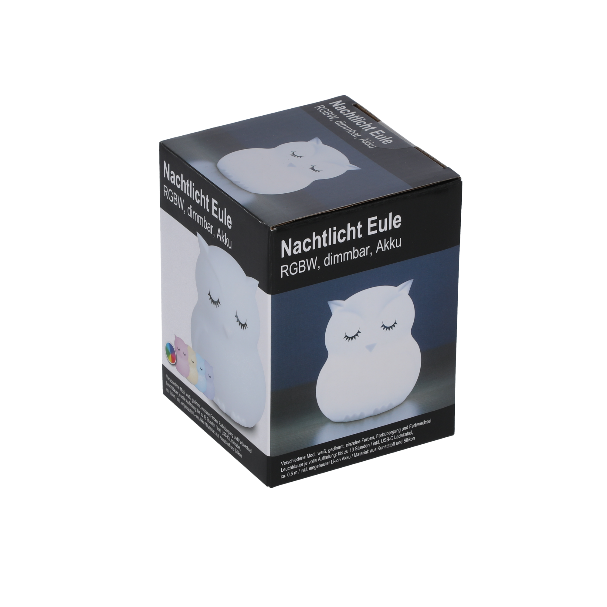 Akku-LED-Nachtlicht 'Eule' weiß 12 cm, mit Farbwechsler