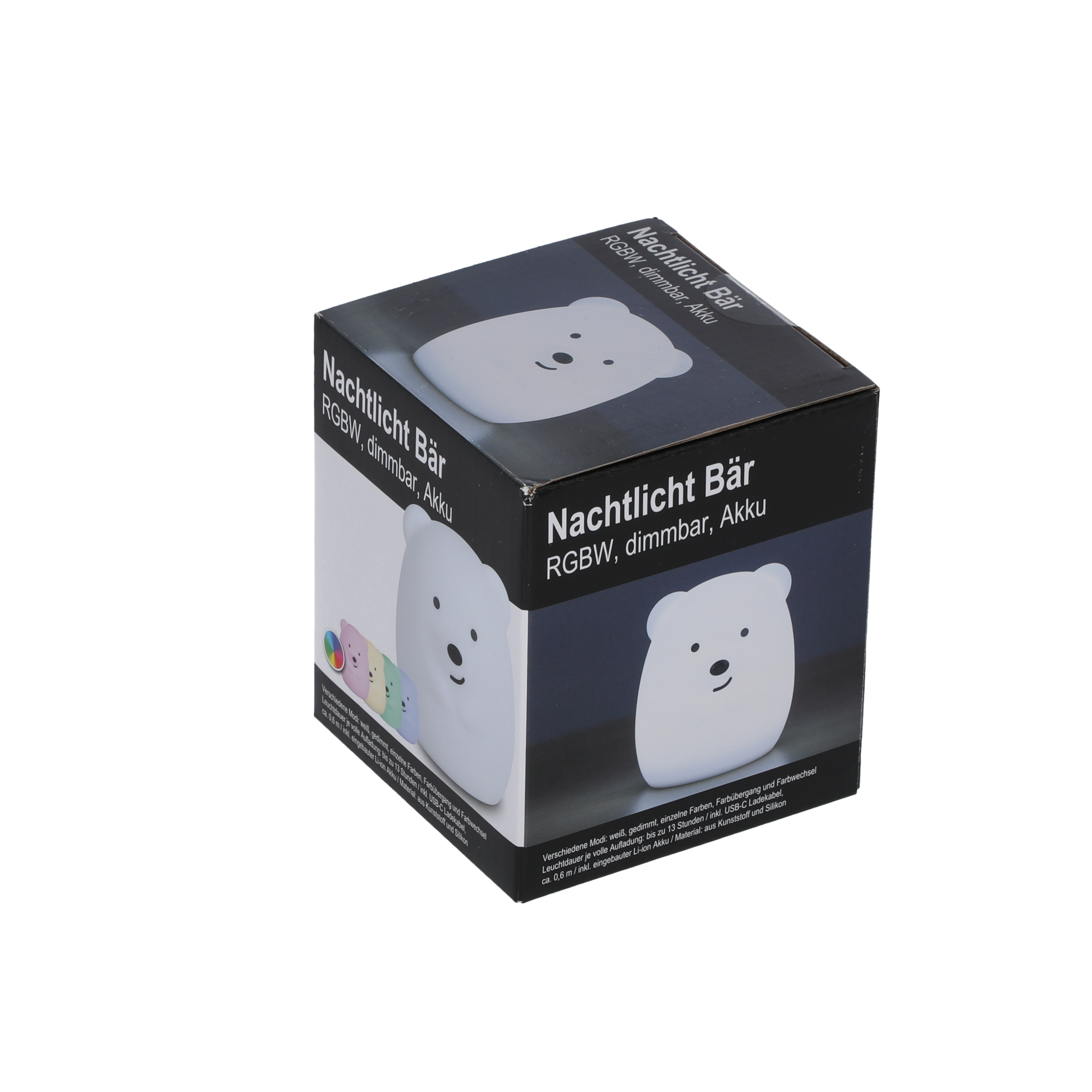 Akku-LED-Nachtlicht 'Bär' weiß 12 cm, mit Farbwechsler