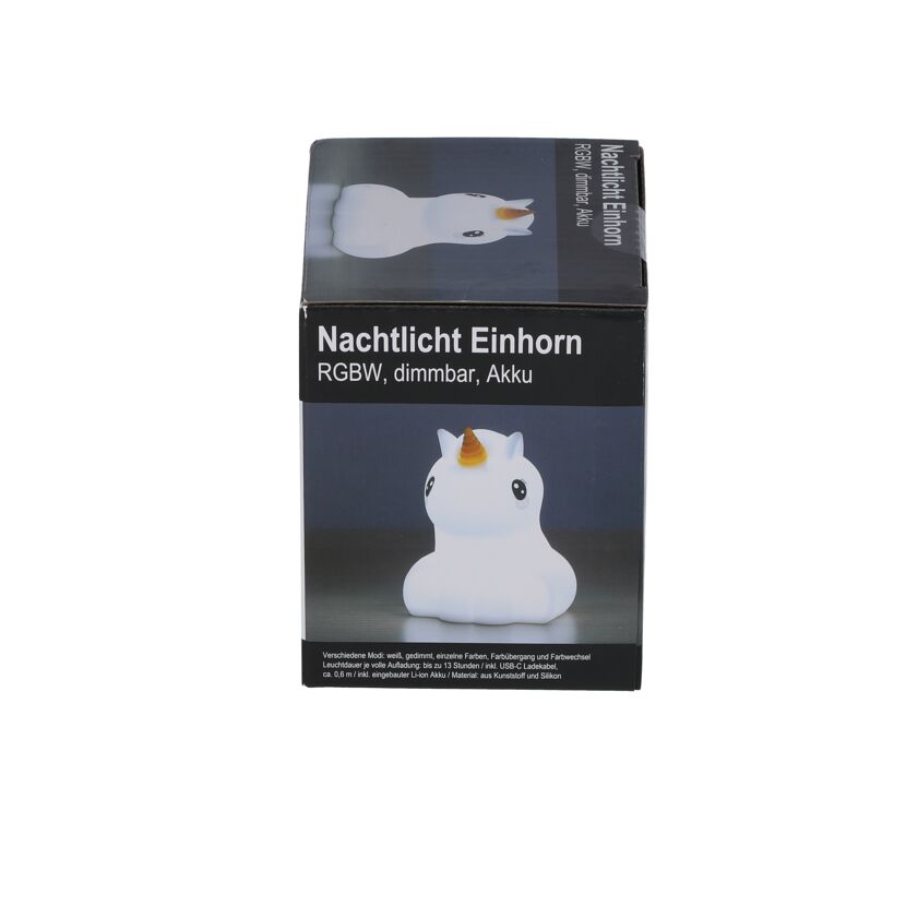 Akku-LED-Nachtlicht 'Einhorn' weiß 12 cm, mit Farbwechsler
