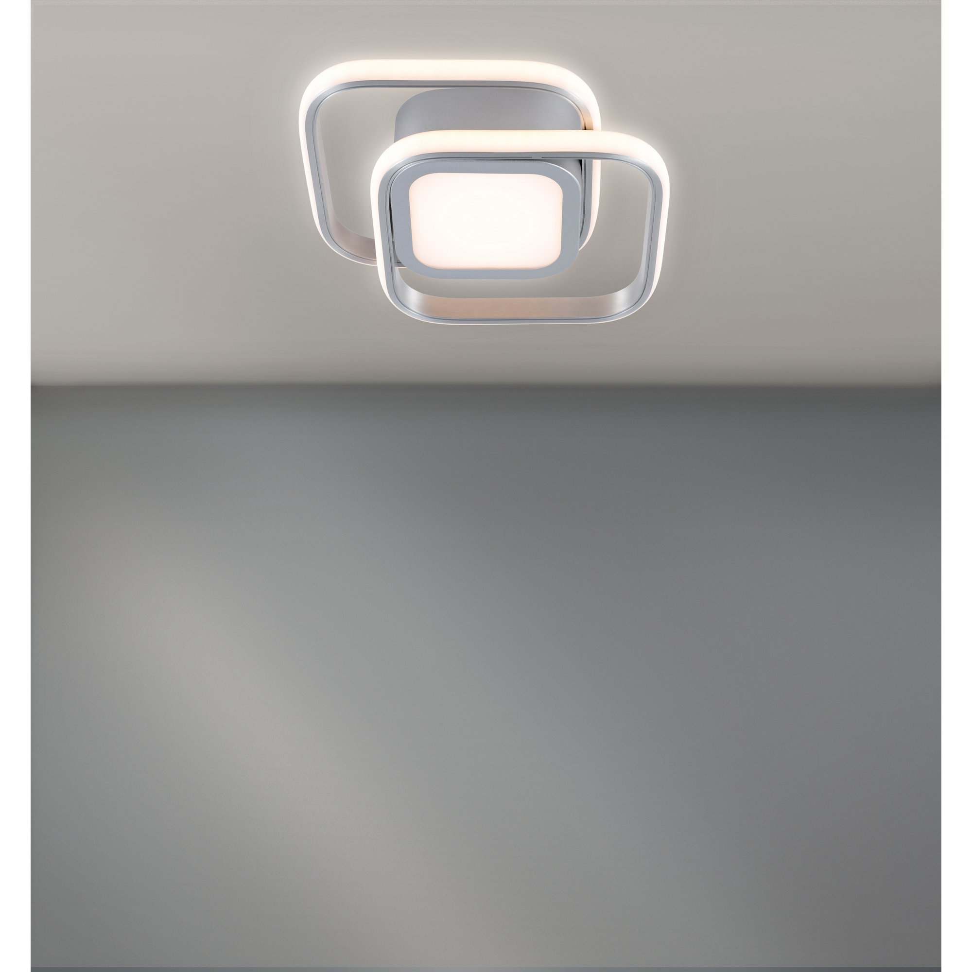 LED-Deckenleuchte 'Twin' alufarben gebürstet 22,5 x 22,5 x 6 cm + product picture
