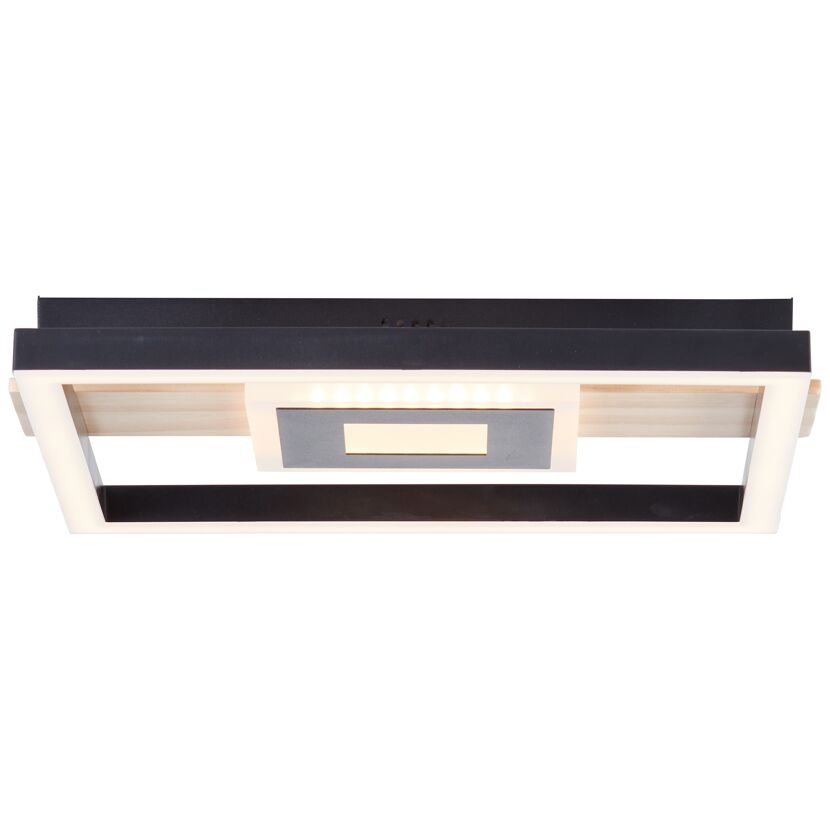 LED-Deckenleuchte 'Baldo' holzfarben/schwarz 27 x 29 cm