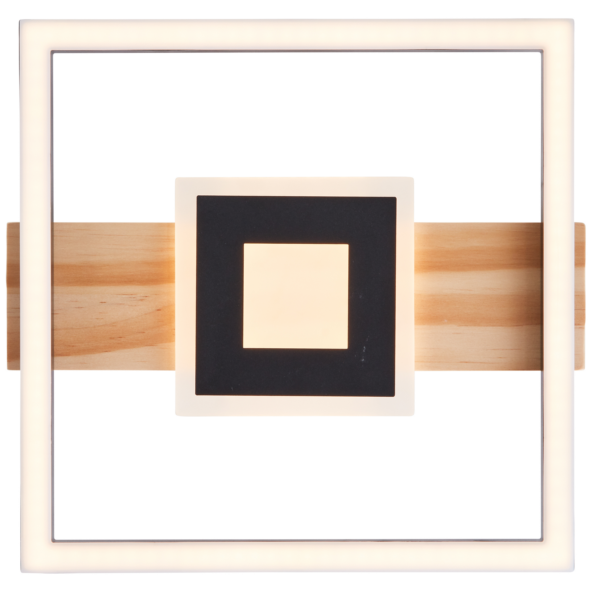 LED-Deckenleuchte 'Baldo' holzfarben/schwarz 27 x 29 cm