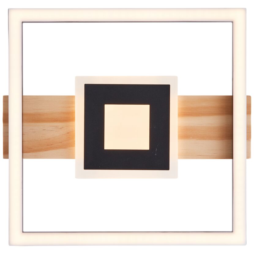 LED-Deckenleuchte 'Baldo' holzfarben/schwarz 27 x 29 cm