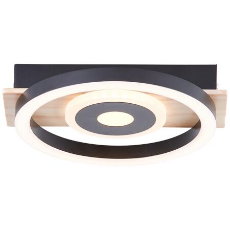 2. Bild von LED-Deckenleuchte 'Maureen' holzfarben/schwarz Ø 20 cm