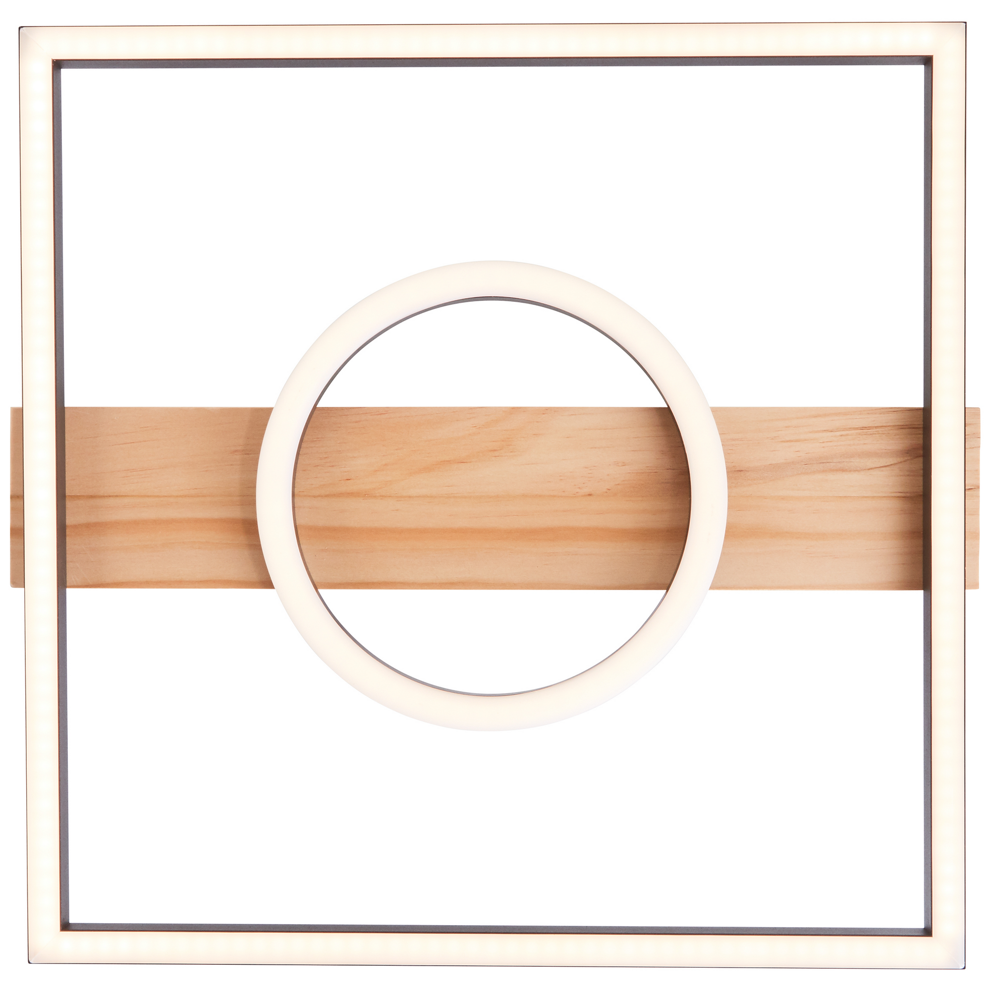 LED-Deckenleuchte 'Maureen' holzfarben/schwarz 40 x 42 cm