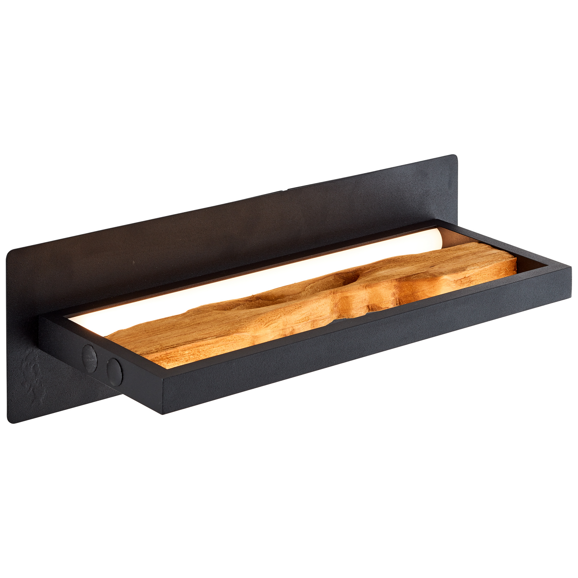 LED-Wandleuchte 'Chaumont' holzfarben/schwarz 35 x 15 cm