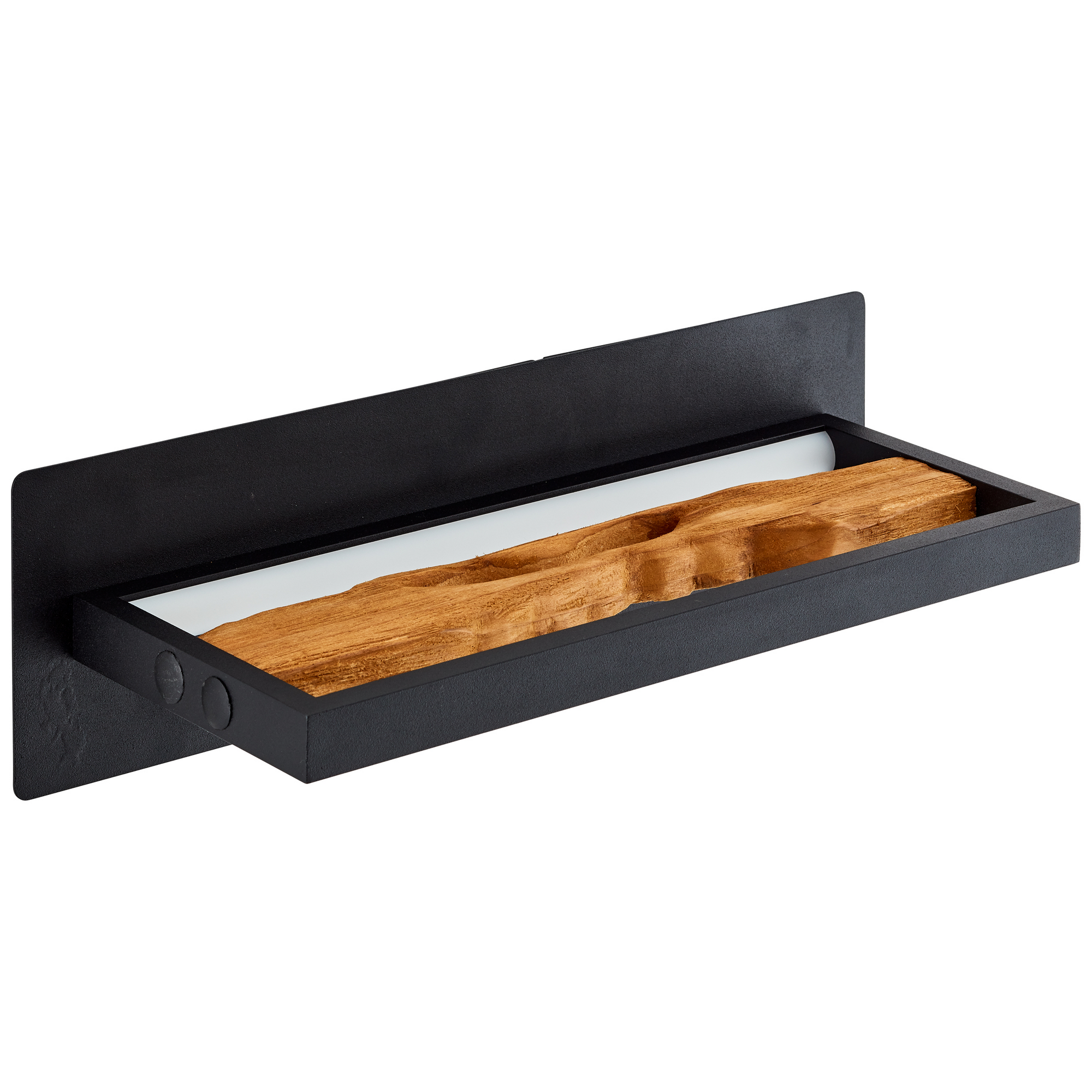 LED-Wandleuchte 'Chaumont' holzfarben/schwarz 35 x 15 cm