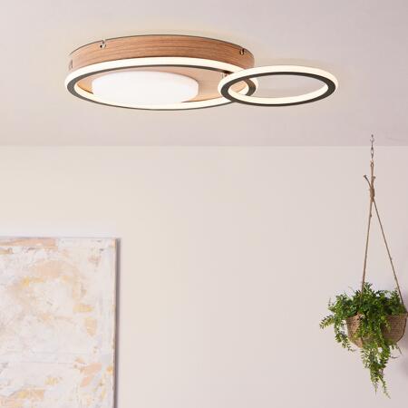 3. Bild von LED-Deckenleuchte 'Karney' holzfarben/schwarz Ø 39,4 cm