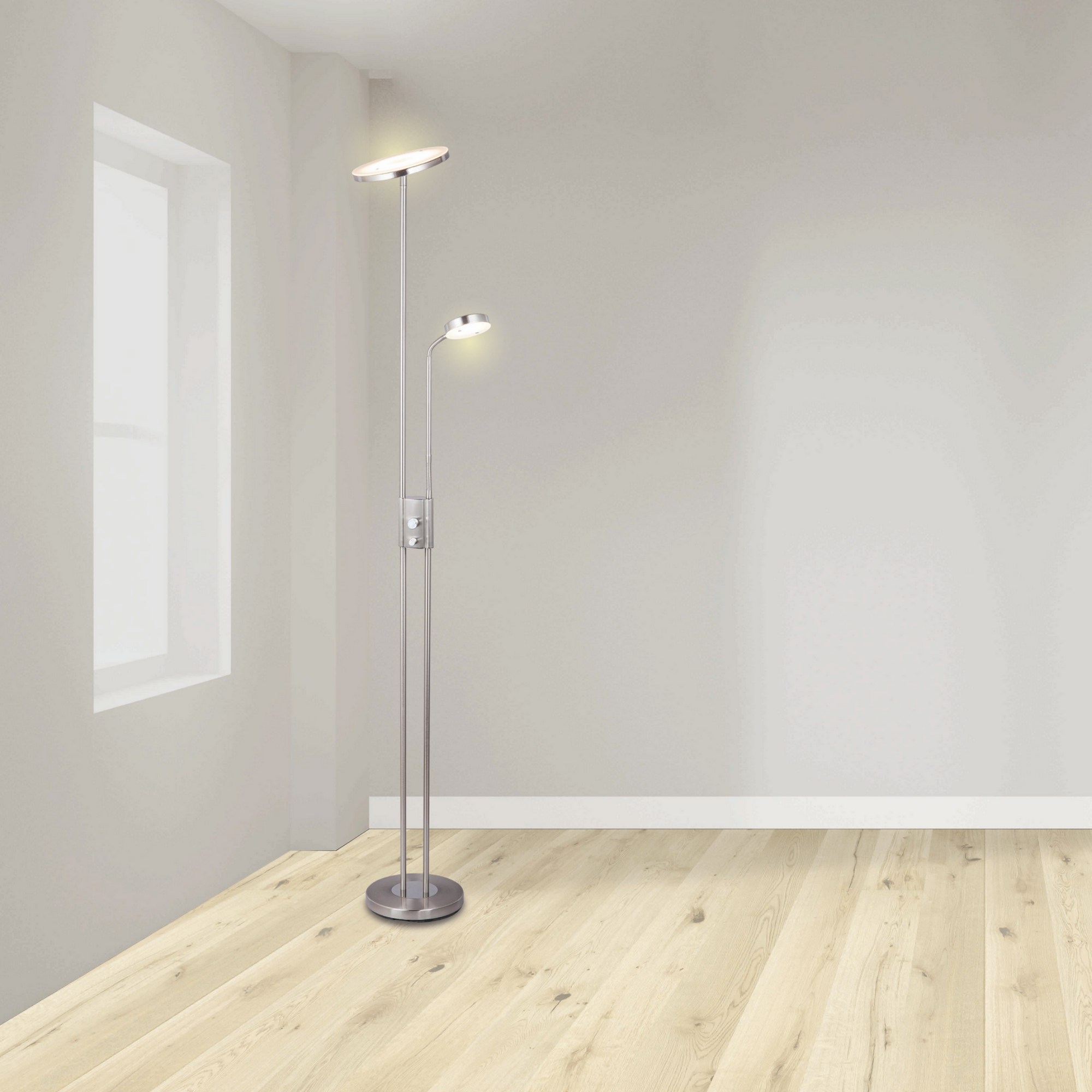 LED-Stehleuchte 'Smilla' silbern 2950 & 750 Im 180 cm rund + product picture