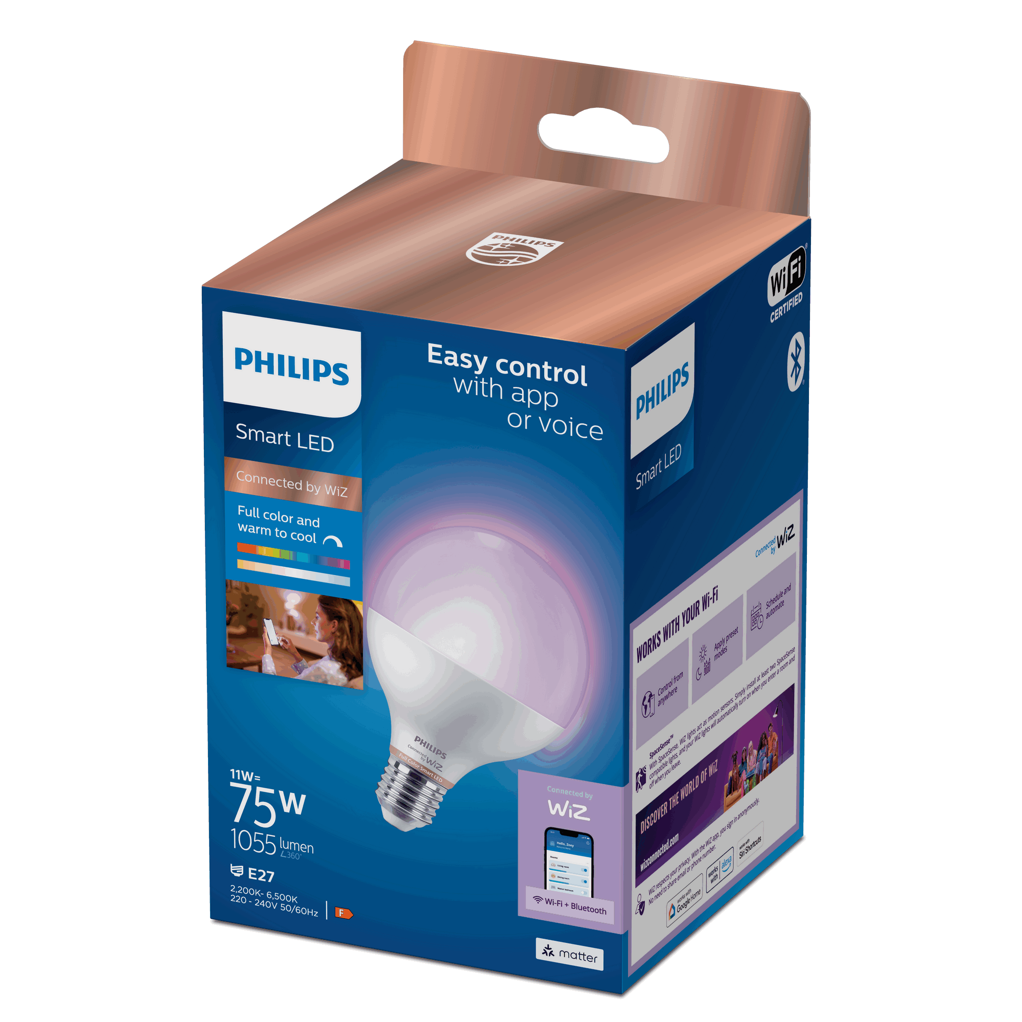 Smarte LED-Lampe 'G95 RGB' E27 75 W 2200-6500 K + product picture