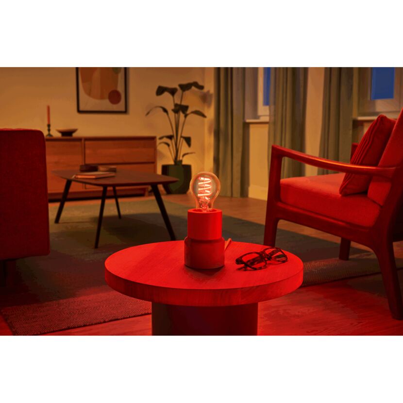 Philips Hue Tischleuchte mit rotem Licht