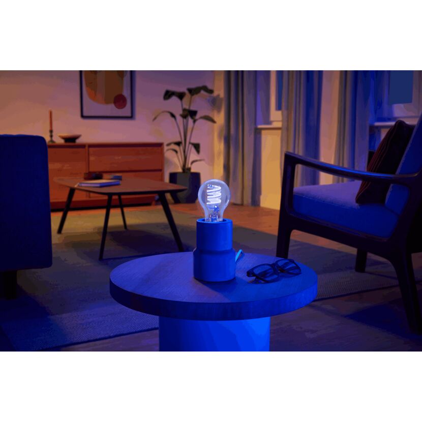 Philips Smart LED-Lampe E27 in blauem Sockel