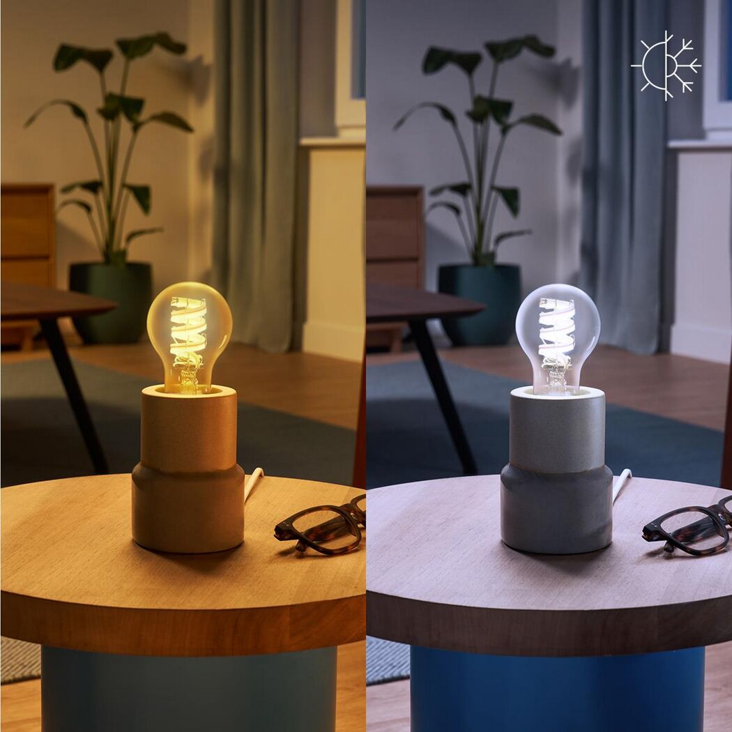 Dimmbares LED-Leuchtmittel mit warmweißem und tageslichtweißem Licht