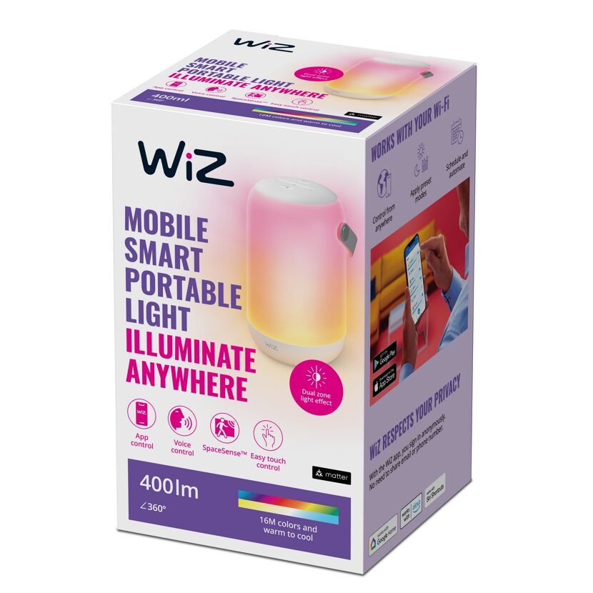 Tragbare Tischleuchte 'WiZ Mobile Portable RGB' 400 lm WiFi BT