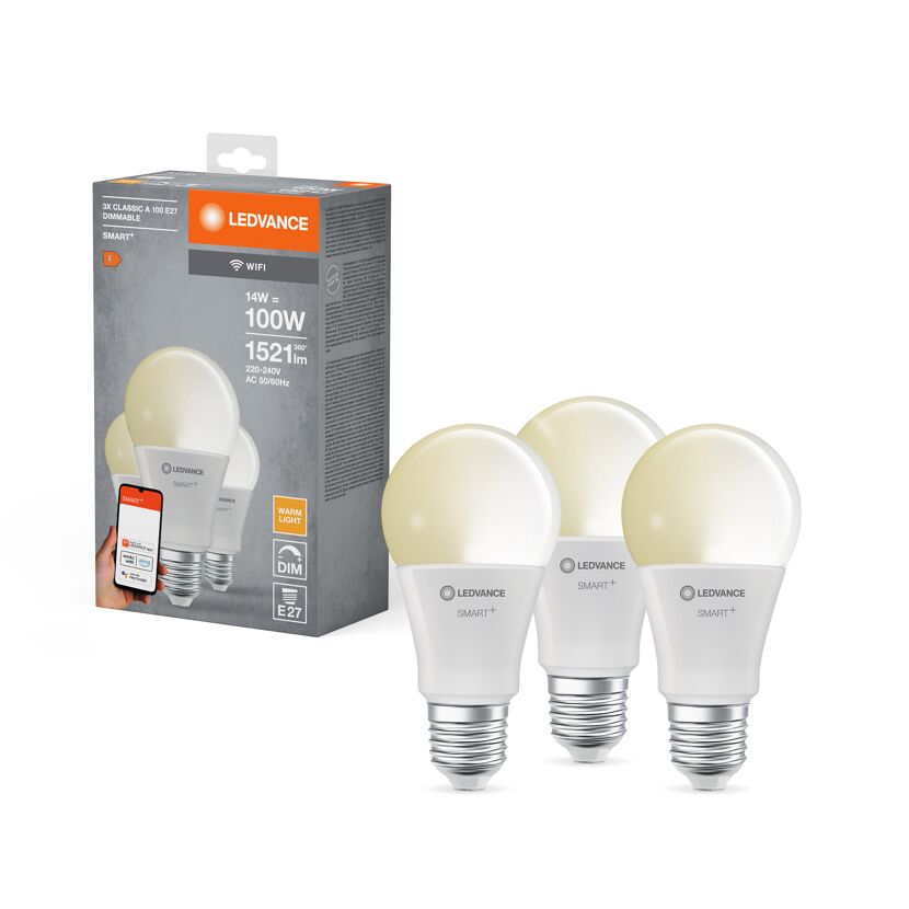 LED-Lampe 'Smart+ WiFi Classic' warmweiß 14 W E27 1521 lm dimmbar 3er-Pack
