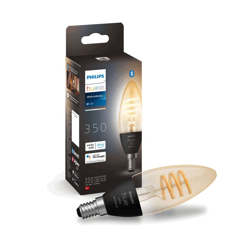 Philips Hue White Ambiance Kerzenlampe E14 in Verpackung