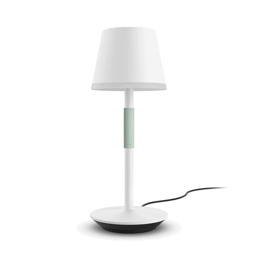 Weiße tragbare Tischleuchte Hue Go