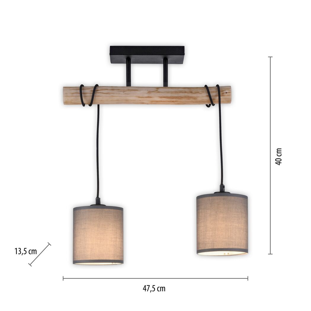 Pendelleuchte 'Tribu' E27 20 W 47,5 x 13,5 x 60 - 120 cm