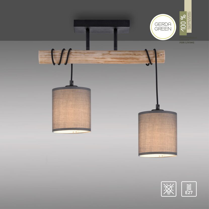 LED-Deckenleuchte 'Green Tribu' taupe 47,5 x 40 x 13,5 cm