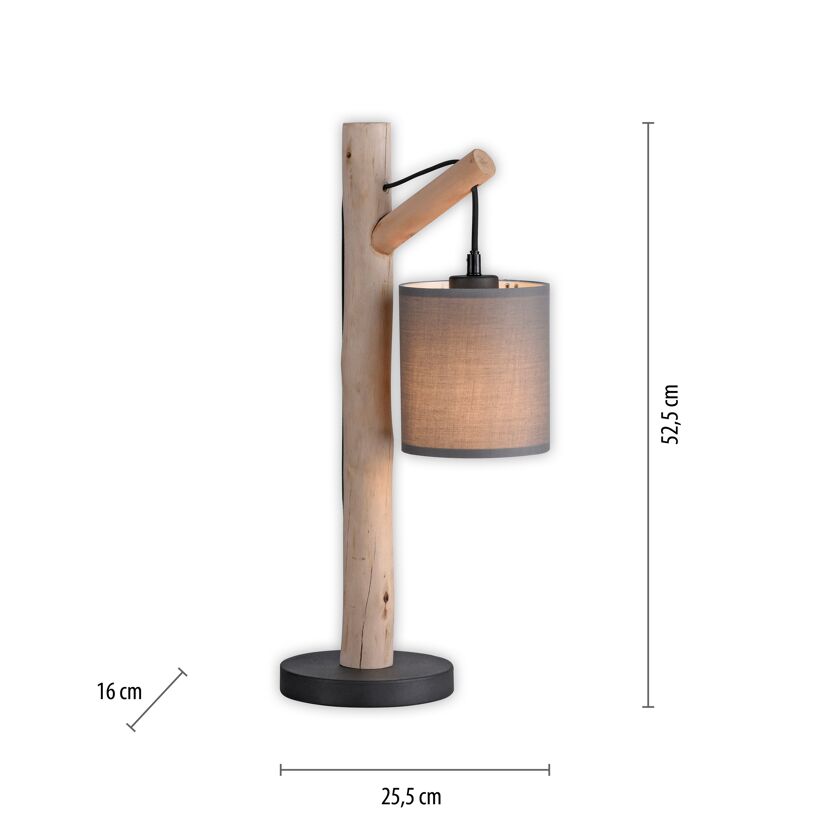 LED-Tischleuchte 'Green Tribu' taupe 16 x 52,5 x 26,5 cm