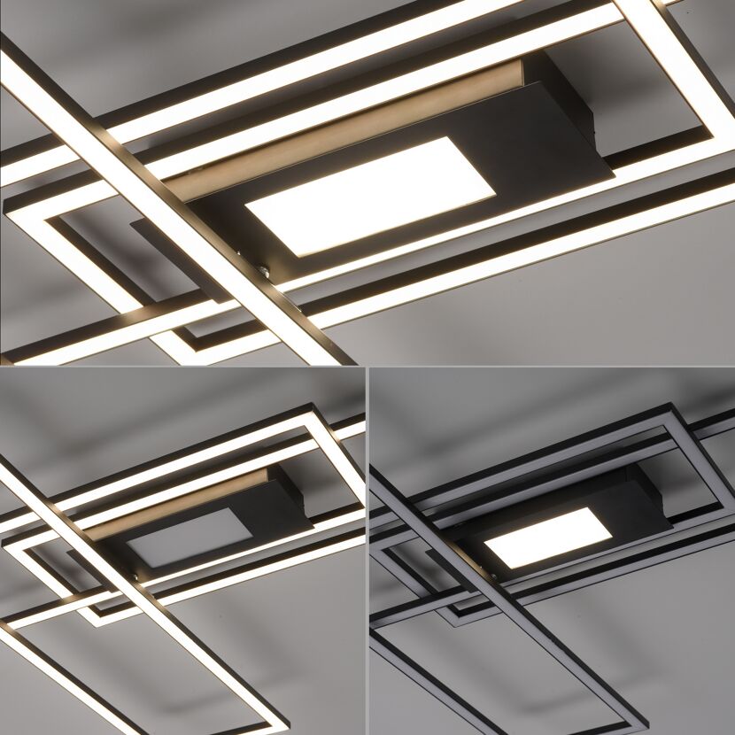 Moderne schwarze LED-Deckenleuchte ASMIN