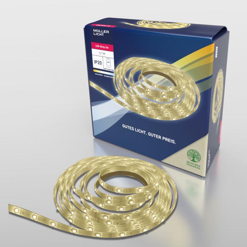LED-Strip 3m von Müller Licht warmweiß bis tageslichtweiß