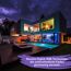 Modernes Haus mit Pool und RGB-Beleuchtung