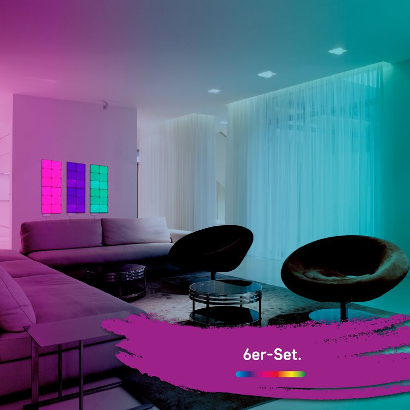 RGB-Wandpaneele in Wohnraum