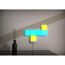 LED-Panel 'Magic Panel' an der Wand, leuchtend in Blau und Gelb.