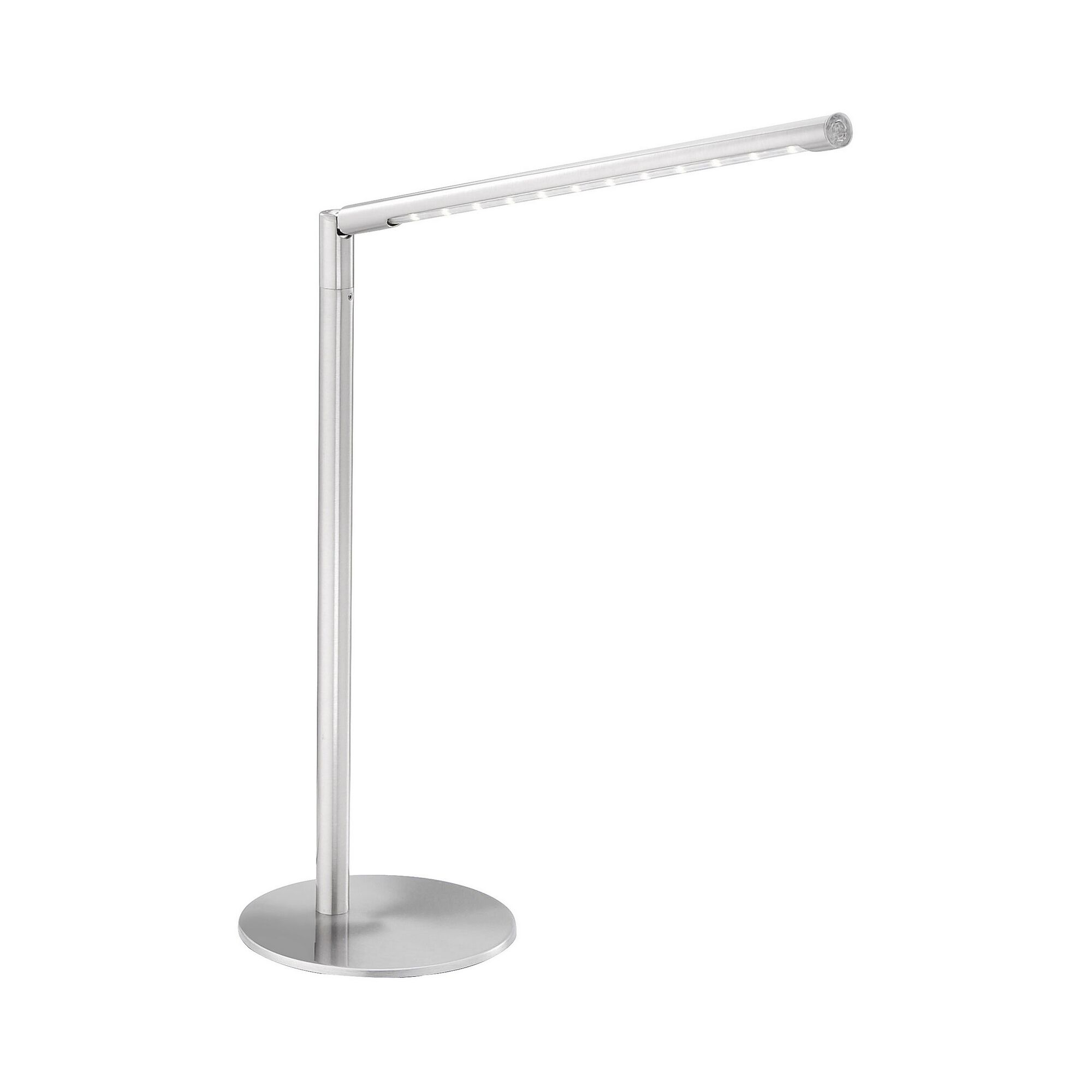 Silberne Tischleuchte DAWDA mit Touchdimmer