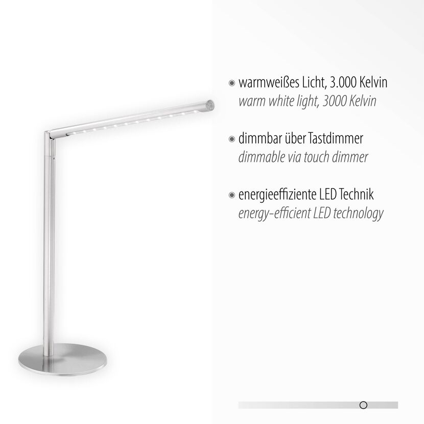 Tischleuchte 'Dawda' stahlfarben 47 x 81,5 cm