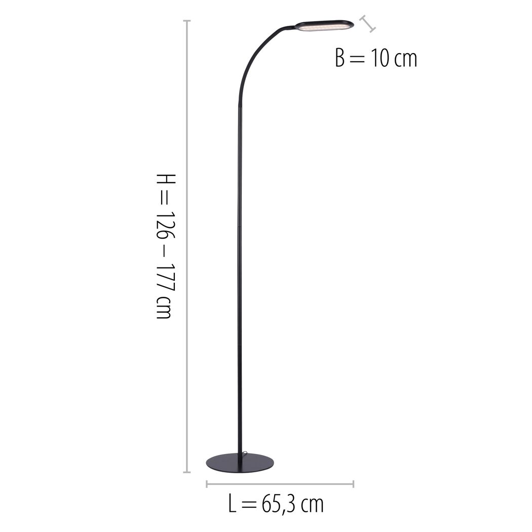 LED-Stehlampe 'Kelly' dimmbar 7 W 1180 lm warmweiß bis tageslichtweiß 63 x 175 x 63 cm